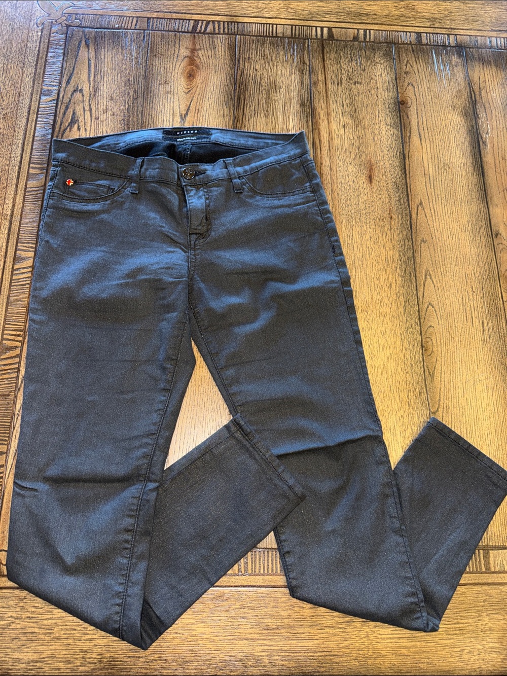 Hudson Jeans Women’s Kent Skinny Jeans in Black Shimmer